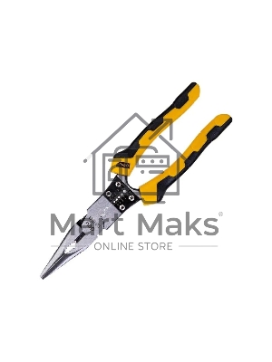 Удлиненные плоскогубцы многофункциональные Deli DL101008 220мм, (зажим/резка/зачистка/обжим), сталь Cr-V, двухкомпонентная рукоять