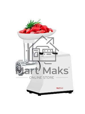 Мясорубка электрическая KELLI KL-5008 черный, 2600 Вт, 1.8 кг/мин, реверс, защита от перегрузки, насадки - 2