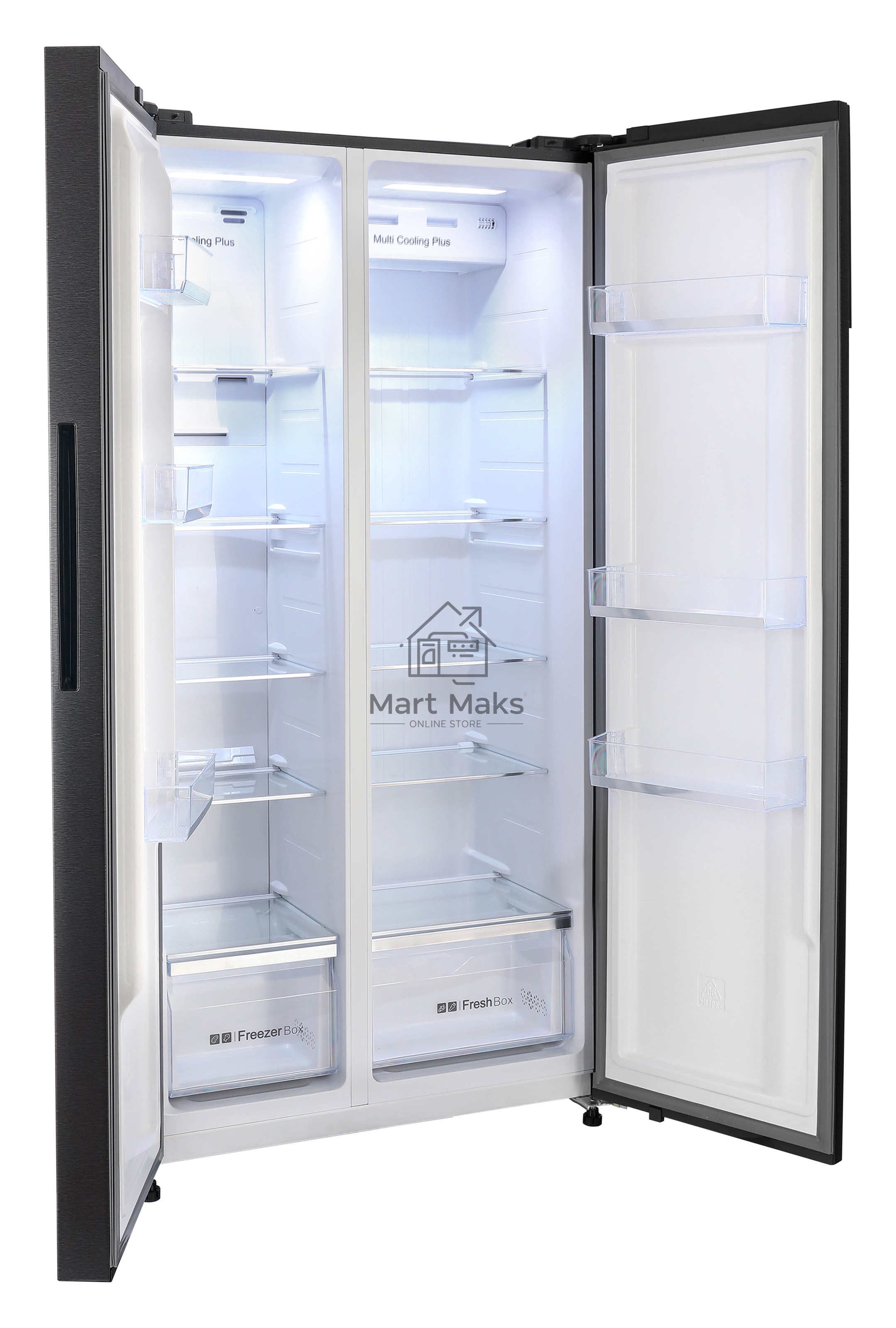 Холодильник Nordfrost RFS 525DX NFXd inverter темная нержавеющая сталь двухкамерный 283/183л морозилка сбоку, No Frost, Side-by-Side
