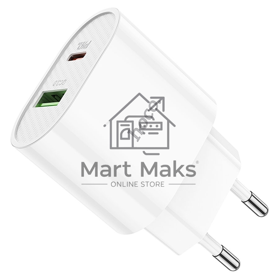 Сетевое зарядное устройство HOCO (6931474757319) C95A Lineal PD 20W+QC3.0 (белый)
