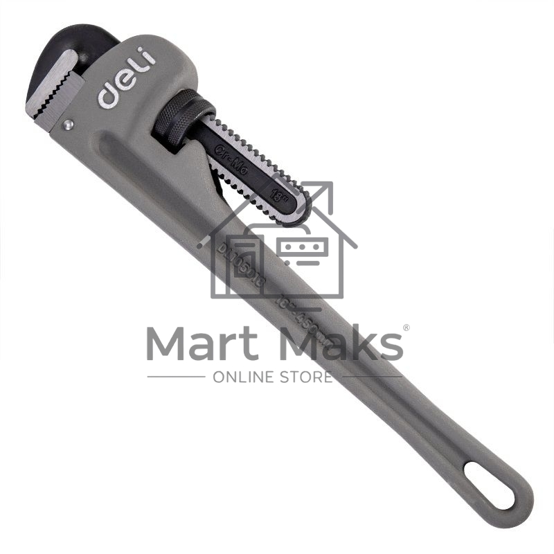 Трубный ключ Стиллсона облегченный Deli DL105018 405мм, максимальное открытие 60мм, Cr-Mo + алюминиевый сплав