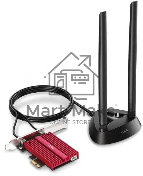 Сетевой адаптер Wi-Fi + Bluetooth Cudy WE4000 АХ5400 PCI Express (ант.внеш.съем) 1ант.
