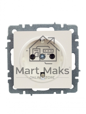 Розетка 1-местная IEK BRITE 16А РС11-1-0-БрЖ с заземлением, без защитных шторок, 16А, жемчуг