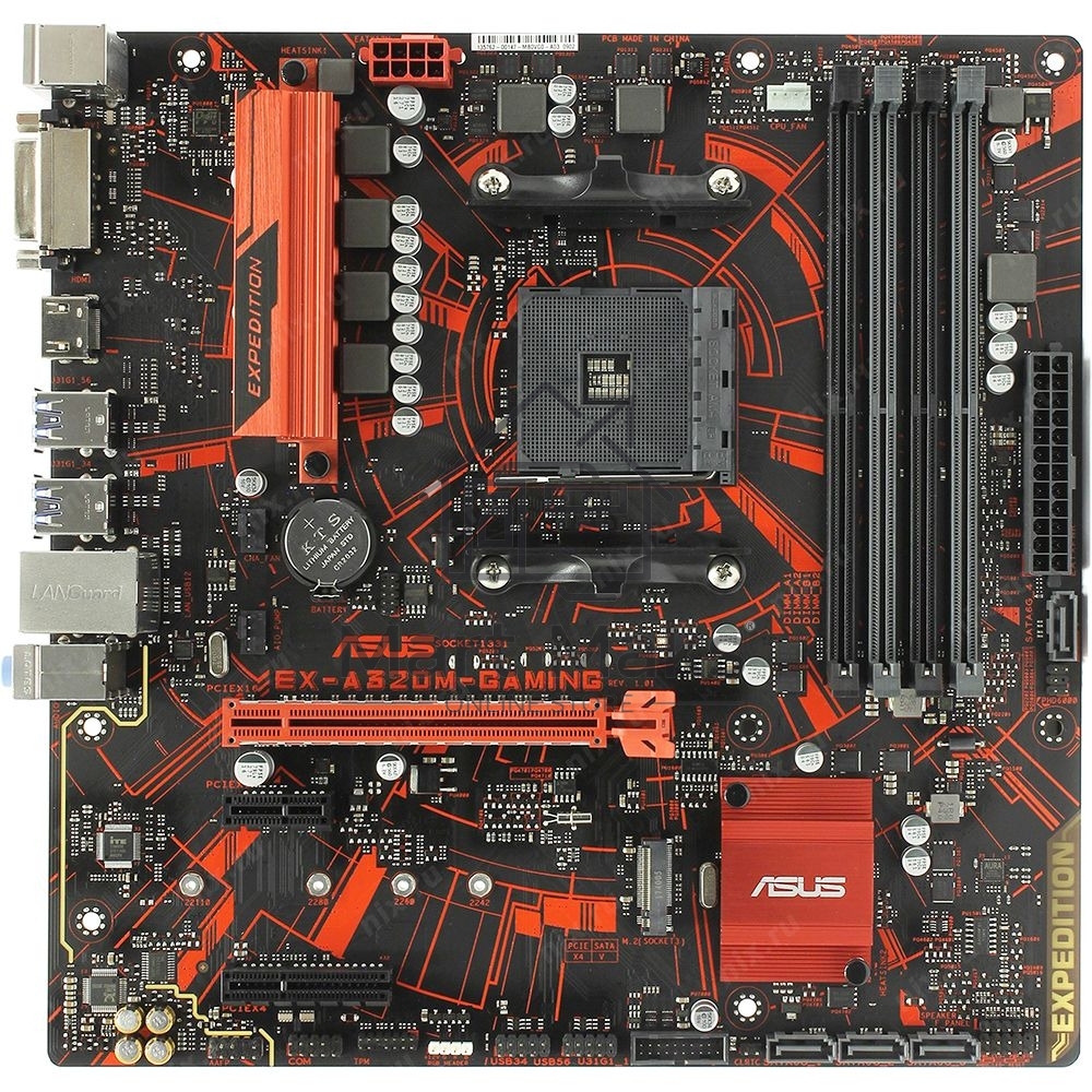 Материнская плата ASUS AM4 A320 EX-A320M-GAMING, AM4, AMD A320, 2xDDR4, 4xSATA, 1xPCIe 3.0 x4, 1xDVI-D, 1xHDMI, 1x 1Gb LAN, 2xUSB 3.2 Gen 1, 3x3.5 мм, 7.1, mATX