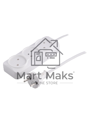 Удлинитель 3 гнезда 3 метра 6А/1,35кВт без заземления ШВВП 2х0,75 (SBE-10-3-03-F)