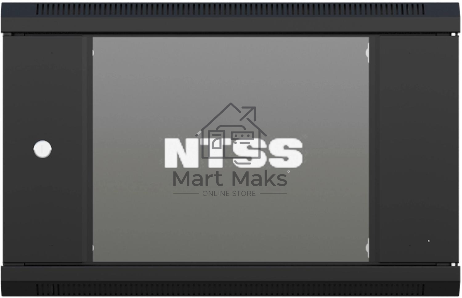 Шкаф коммутационный NTSS (NTSS-W9U6060GS-BL) настенный 9U 570x600мм пер.дв.стекл 60кг черный 22кг