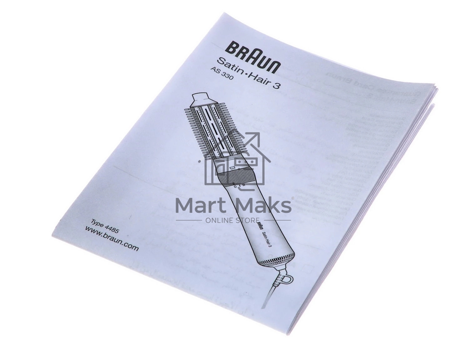 Фен-щётка Braun AS330 серебристый/черный, 400 Вт, 18/36 мм