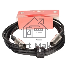 Кабель MIDI FORCE MCC-02/3MIDI DIN 5-pin - MIDI DIN 5-pin, высококачественный, диаметр 6 мм, для подключения синтезаторов, звуковых модулей и др. оборудования, профессиональные металлические разъемы, длина 3 м, черный