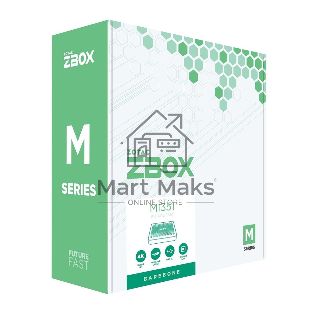 Платформа системного блока с ЦПУ Zotac ZOTAC ZBOX MI351, Barebone, Intel N100, WIFI, BT, EU PLUG 1x DDR5-4800 SODIMM, M.2 SSD SLOT, 1x GLAN, DP/HDMI