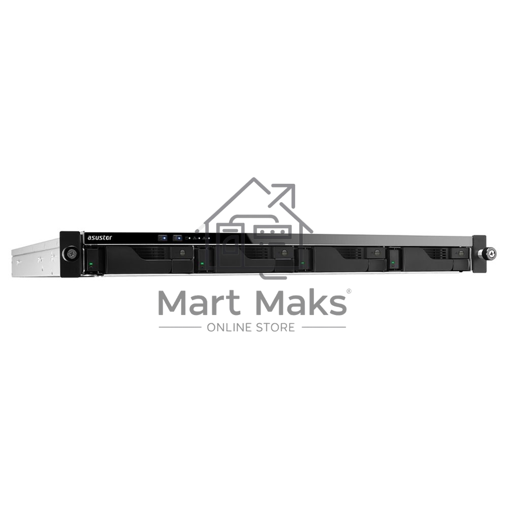 Сетевой накопитель ASUSTOR AS6504RS 4Bay/Intel Atom C3538, 2.1GHz/8GB DDR4/noHDD,LFF(HDD,SSD),/2x1GbE(LAN)/4xUSB3.2; 90IX01G0-BW3S00