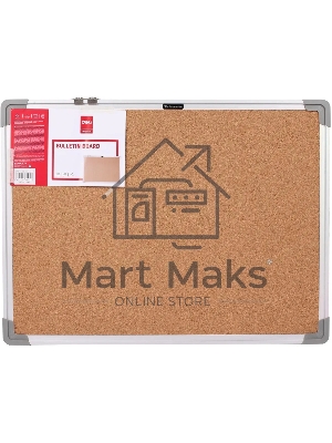 Доска пробковая Deli E39052 пробка коричневый 45x60 см, алюминиевая рама