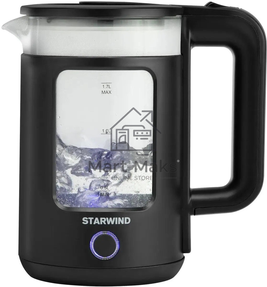 Чайник электрический Starwind SKG1053 1.7 л, 1800 Вт, черный