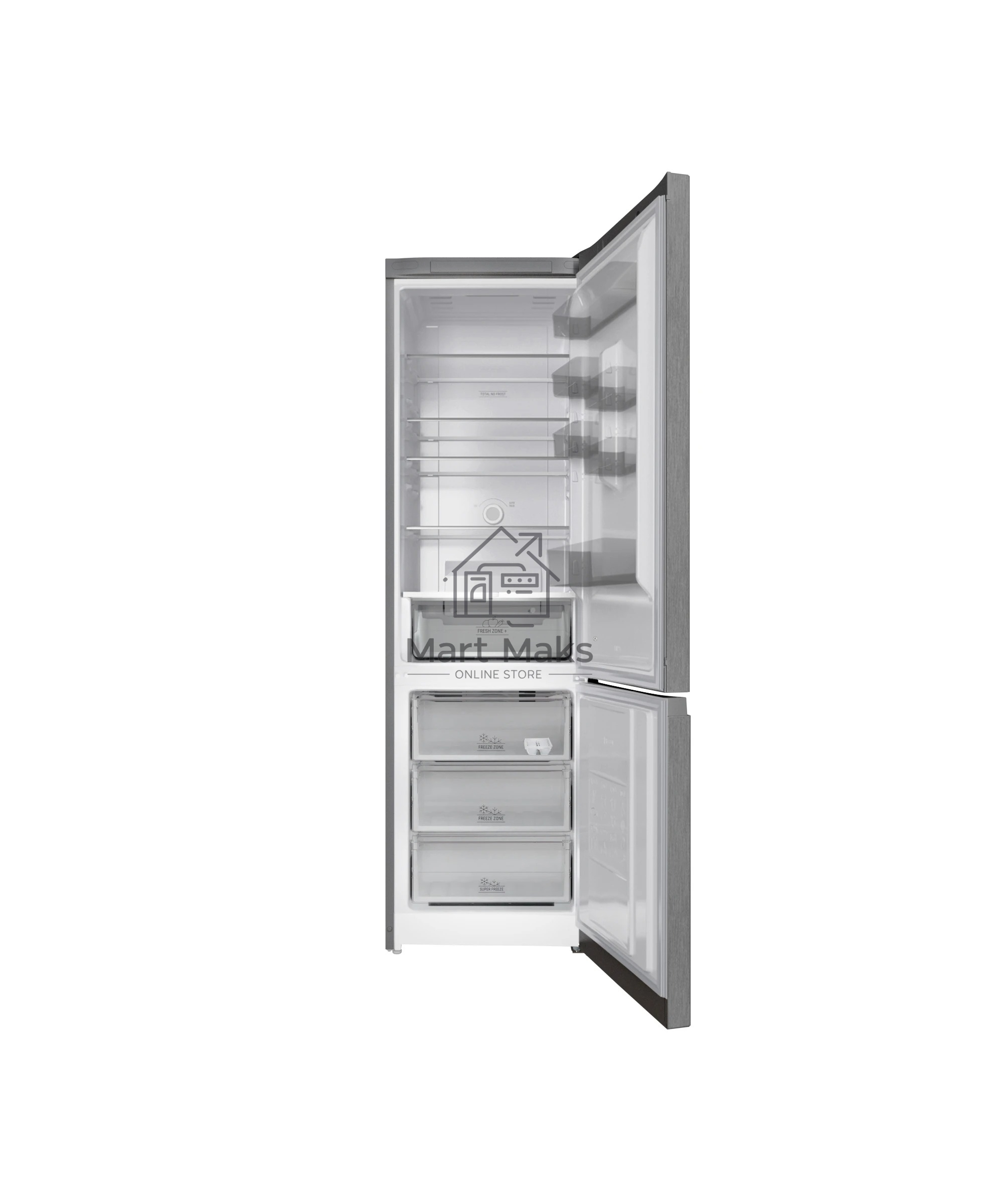 Холодильник Hotpoint HT 6200 MX нержавеющая сталь двухкамерный 240/83л морозилка снизу, No Frost