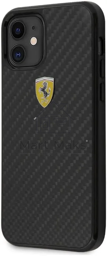 Чехол (клип-кейс) для Apple iPhone 12 mini Ferrari черный (FERCAHCP12SBK)