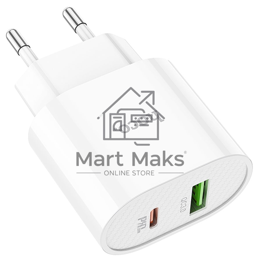 Сетевое зарядное устройство HOCO (6931474757319) C95A Lineal PD 20W+QC3.0 (белый)