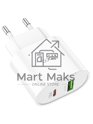 Сетевое зарядное устройство HOCO (6931474757319) C95A Lineal PD 20W+QC3.0 (белый)