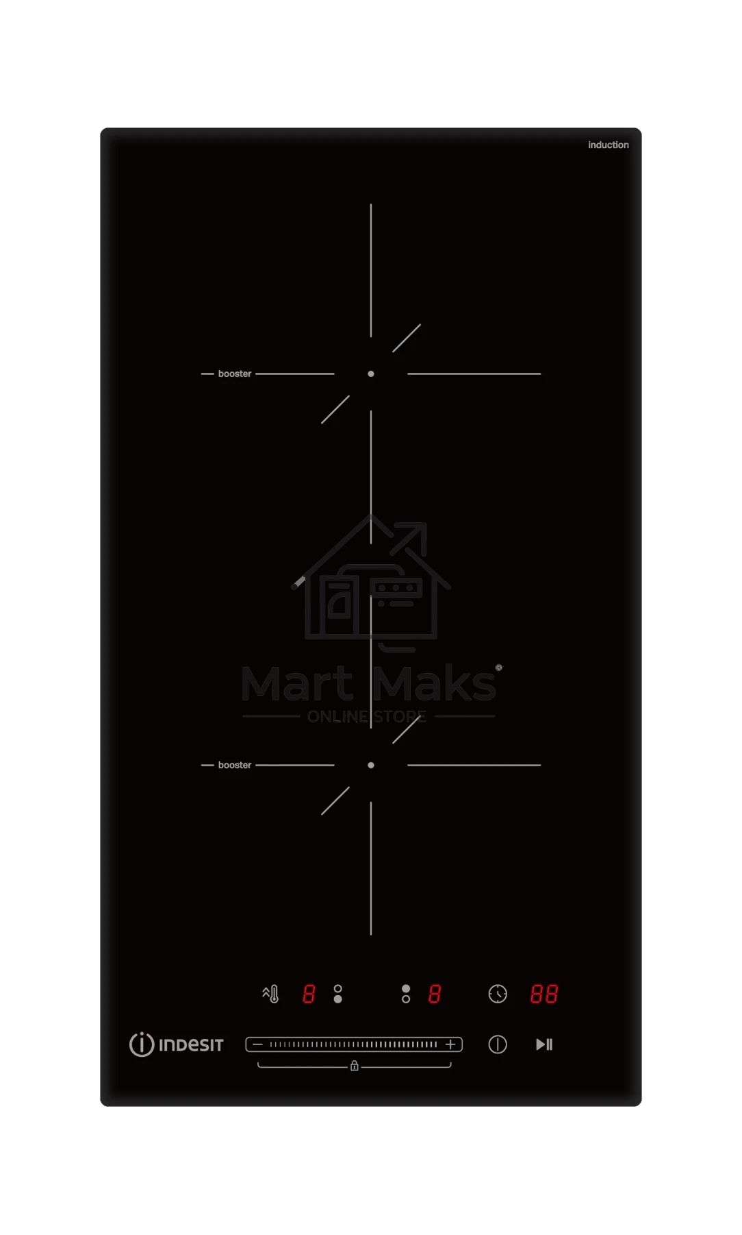 Индукционная варочная поверхность Indesit IS 40CQ30 NE, 2 конфорки, стеклокерамика, 3800 Вт