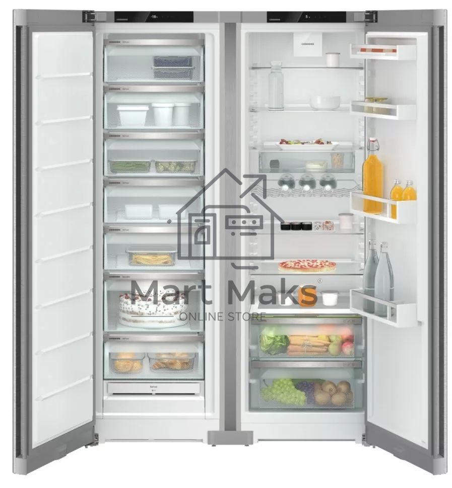 Холодильник Liebherr Комбинация XRFsd 5220-22 001 (SFNsdd 5227-22 001 + SRsdd 5220-22 001) нержавеющая сталь двухкамерный 398/271л морозилка сбоку, No Frost, Side by Side