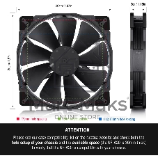 Вентилятор корпусной Noctua NF-A20 PWM chromax.black, 200 мм, 350-800 об/мин, 18.1 дБ, 4-pin PWM, без подсветки, черный