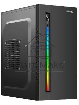 Компьютерный корпус Ginzzu D350 2*USB 2.0,AU RGb w/o PSU