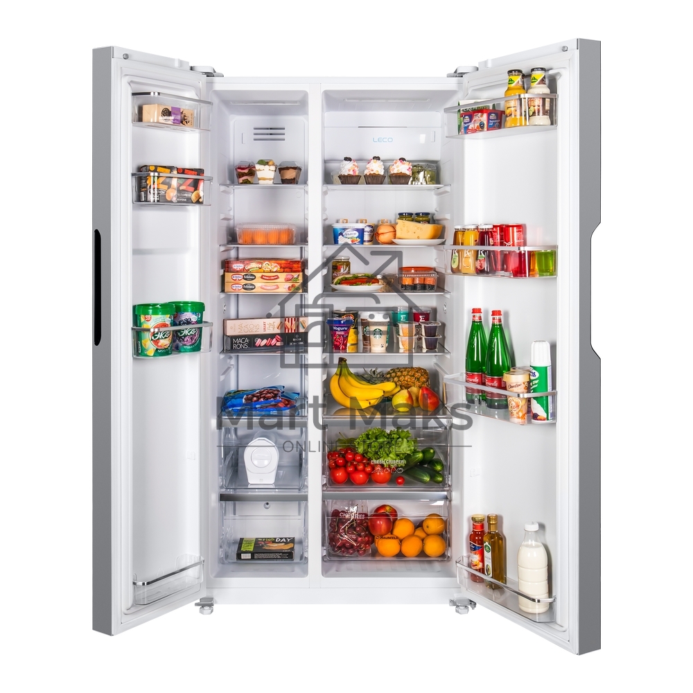 Холодильник MAUNFELD MFF177NFW Slim Inverter белый двухкамерный 352/198л морозилка слева, No Frost, Side by Side