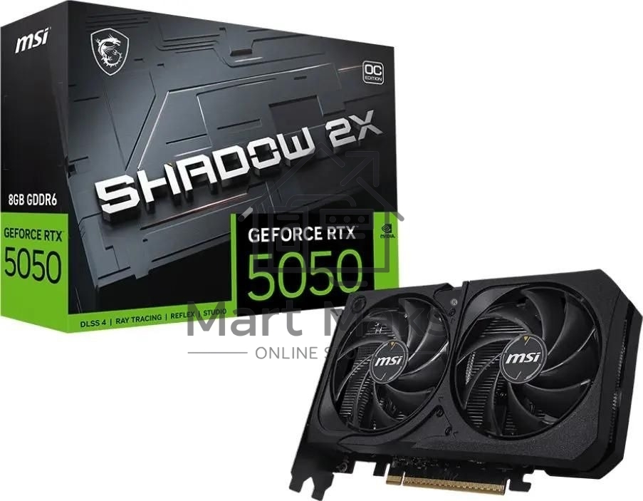 Видеокарта MSI PCI-E 5.0 RTX 5050 8G SHADOW 2X OC NVIDIA GeForce RTX 5050 8Gb 128bit GDDR6 2602/20000 HDMIx1 DPx3 HDCP Ret