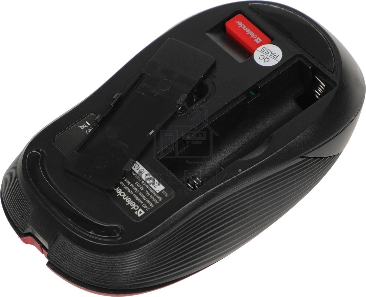 Мышь беспроводная Defender Gassa MM-105 красный, 1600 dpi, радиоканал, USB, кнопки - 6
