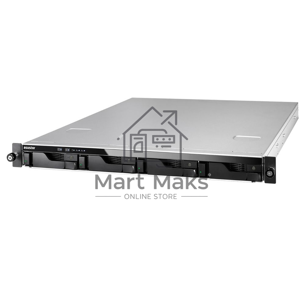 Сетевой накопитель ASUSTOR AS6504RS 4Bay/Intel Atom C3538, 2.1GHz/8GB DDR4/noHDD,LFF(HDD,SSD),/2x1GbE(LAN)/4xUSB3.2; 90IX01G0-BW3S00