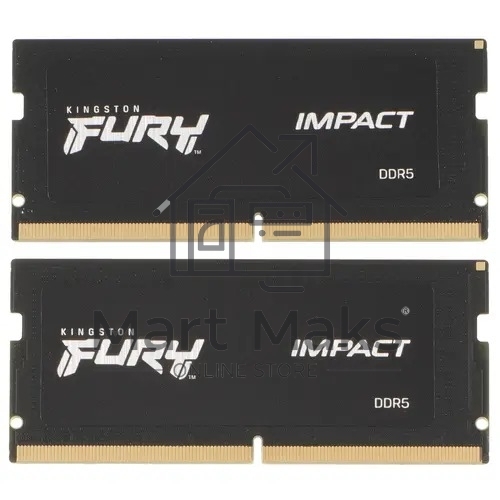 Оперативная память Kingston Fury Impact, DDR5, 32Gb (2x16 Gb), 4800 MHz, CL38, SO-DIMM