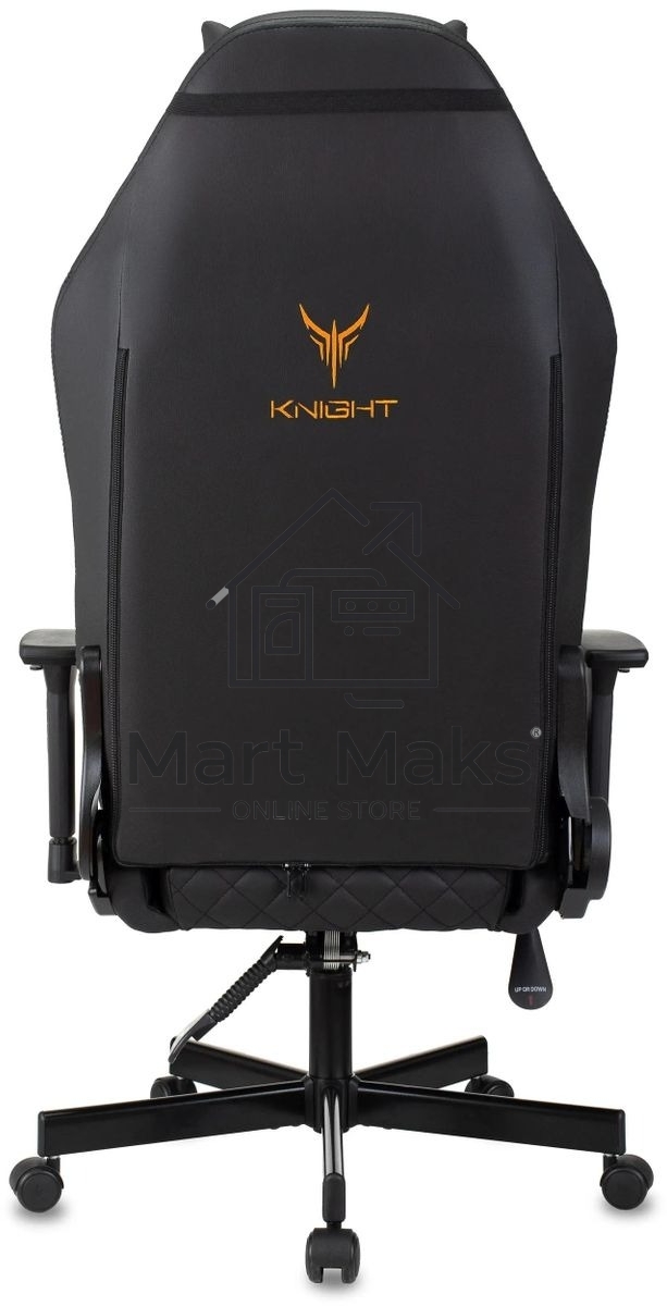 Кресло игровое Knight RAMPART черный, ромбик, эко.кожа, с подголов. крестовина металл