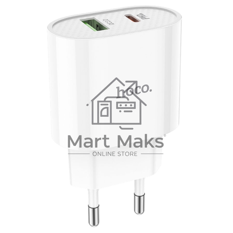 Сетевое зарядное устройство HOCO (6931474757319) C95A Lineal PD 20W+QC3.0 (белый)