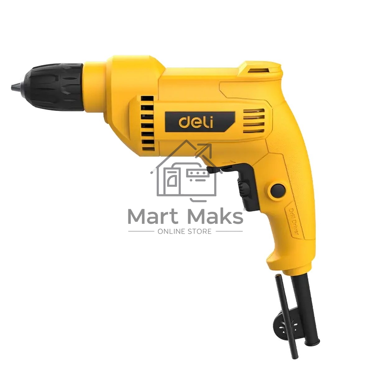 Дрель сетевая Deli DL-DZ10-E2 (500Вт, 0-3300об/мин, быстрозажимной патрон 10мм, картон)