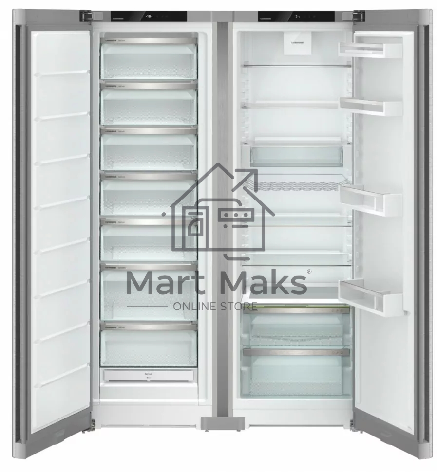 Холодильник Liebherr Комбинация XRFsd 5220-22 001 (SFNsdd 5227-22 001 + SRsdd 5220-22 001) нержавеющая сталь двухкамерный 398/271л морозилка сбоку, No Frost, Side by Side