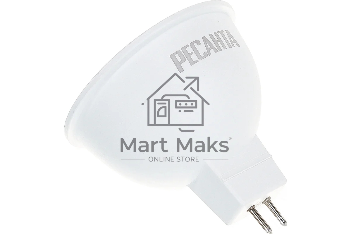 Лампа светодиодная Ресанта LL-R-MR16-7W-230-4K-GU5.3 рефлекторная, 7 Вт, нейтральная, GU5.3