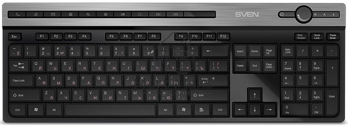 Клавиатура SVEN KB-E5500W беспроводная, радиоканал, чёрный