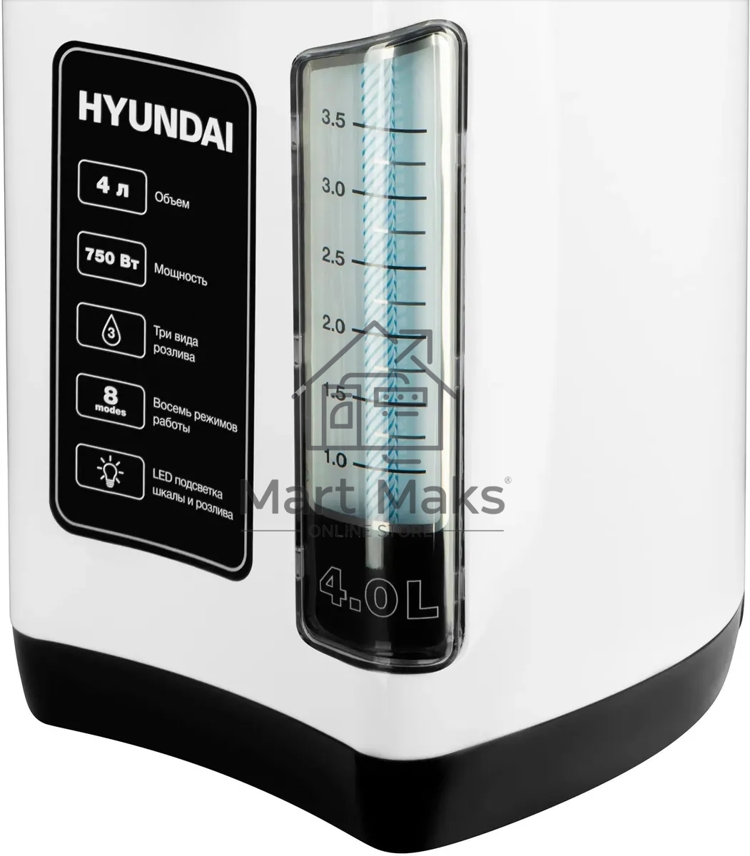 Термопот Hyundai HYTP-4840 4л, 750Вт, белый/черный