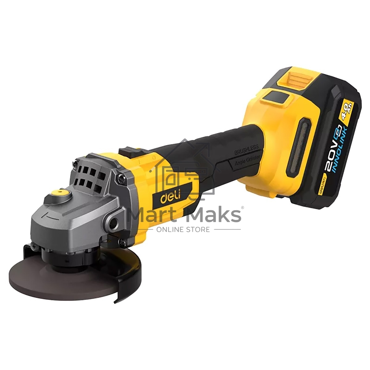 Углошлифовальная машина аккумуляторная Deli DC602, (2АКБ*4А·ч + ЗУ, 125мм)