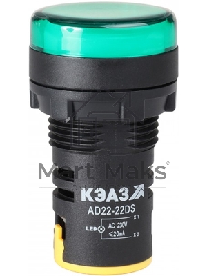 Лампа AD22DS(LED) матрица D22мм зеленый 24В AC/DC-КЭАЗ 303938