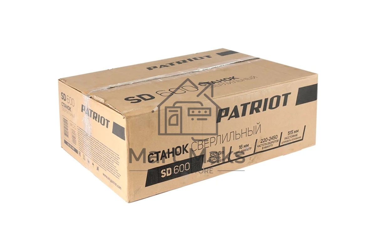 Станок сверлильный PATRIOT SD 600 550 Вт, 2450 об/мин, 12 скоростей, тиски в комплекте