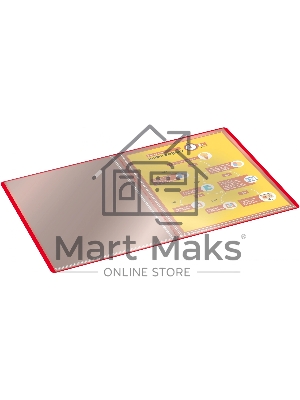 Папка с 40 прозрачными вкладками Silwerhof Eco A4, пластик, 0.5мм, красный