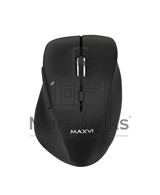 Мышь беспроводная Maxvi MWS-02 черный, 6 кнопок, 1600 dpi