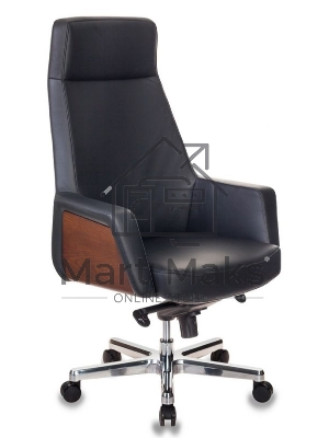 Кресло руководителя Бюрократ _ANTONIO/BLACK черный кожа крестовина алюминий