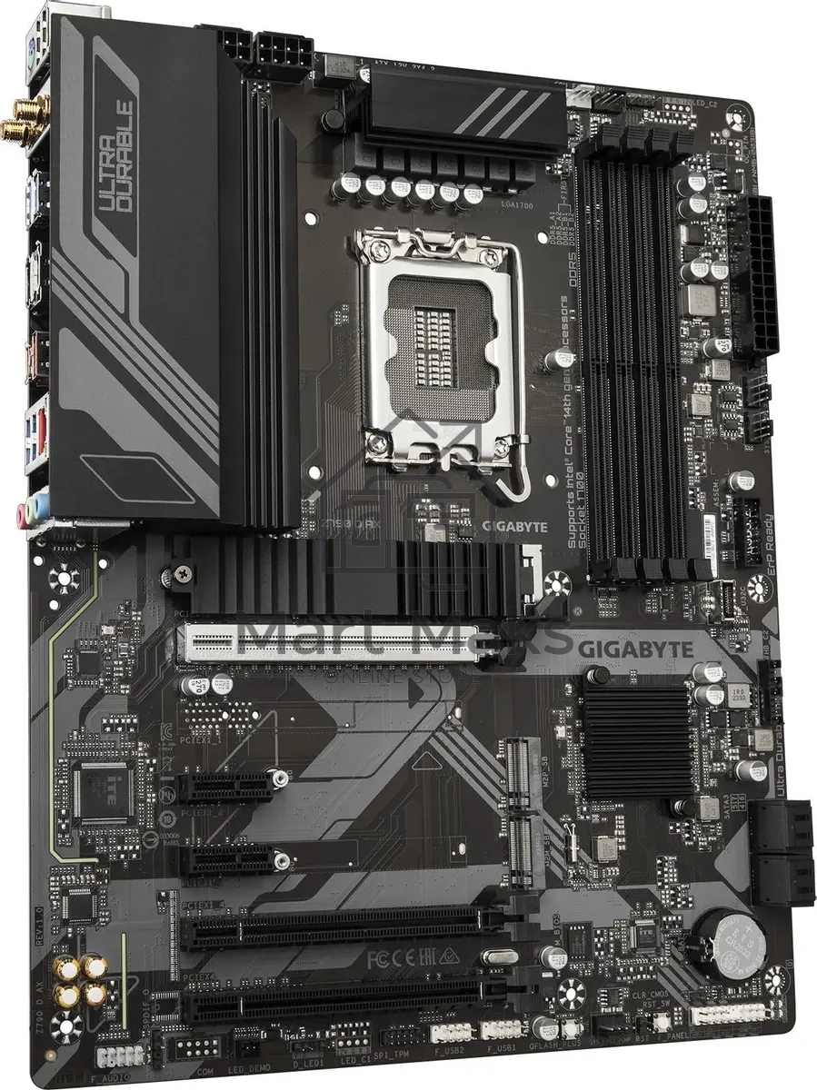 Материнская плата Gigabyte Z790 D AX, LGA 1700, Intel Z790, 4xDDR5, 4xSATA, 3xM.2, 1xPCI-E 5.0 x16, 1xPCI-E 4.0 x4, 2xPCI-E 3.0 x1, 1xHDMI, 1xDP, 1x 2.5Gb LAN, 4xUSB-A 3.2 Gen 1, 1xUSB-A 3.2 Gen 2, 2xUSB-A 2.0, 1xUSB-C 3.2 Gen 2, 3x3.5 мм, 7.1, ATX