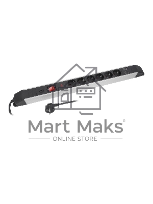 Сетевой фильтр СТАРТ SP 6x1 ZDVT 2USB, 6 розеток, до 16А, 1.5 м, с заземлением, кнопка включения, алюминиевый корпус, защитные шторки, черный