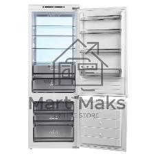 Встраиваемый холодильник Maunfeld MBF193NFW1GR Inverter белый двухкамерный 257/84 л морозилка снизу, No Frost
