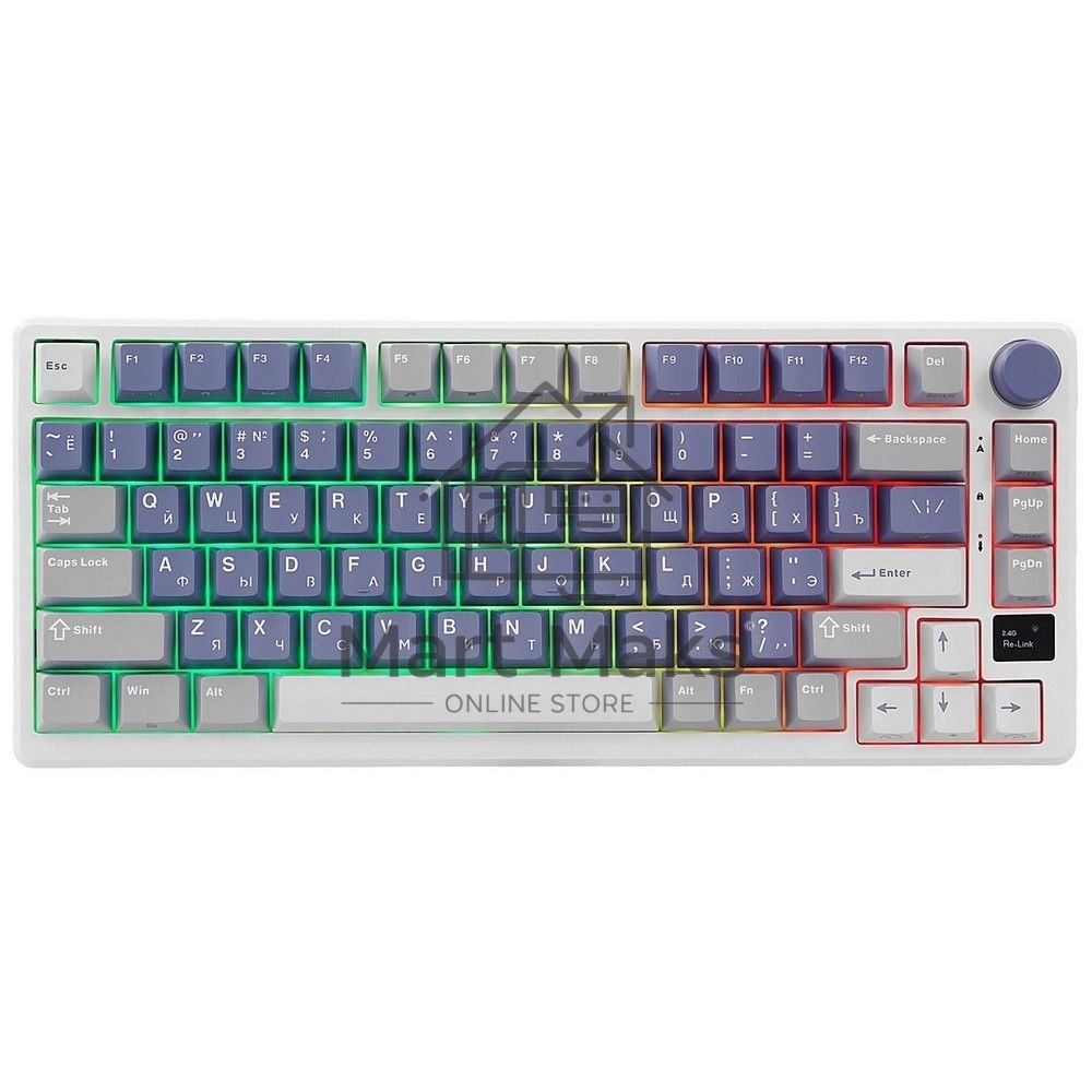 Клавиатура Royal Kludge RK-M75 Ocean Blue USB/2.4 GHz/Bluetоoth, RGB, Hot Swap, K silver switch