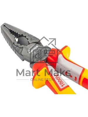 Плоскогубцы Gross 16989 комбинированные, диэлектрические, трехкомпонентные рукоятки, до 1000в, 180 мм