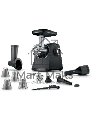 Мясорубка электрическая Bosch MFWS640B черный, 2100 Вт, 3.5 кг/мин, реверс, насадки - 9