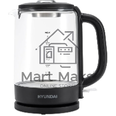 Чайник электрический Hyundai HYK-G3402 1.7л. 2200Вт серый/серебристый (корпус: стекло)