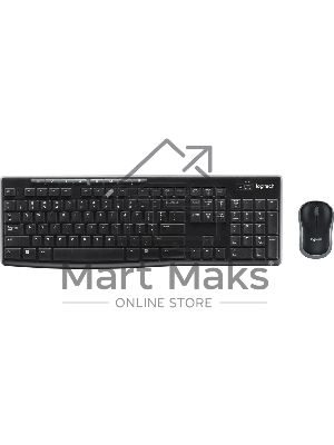 Комплект клавиатура+мышь Logitech MK270 беспроводной, USB, 1000 DPI, чёрный (неоригинальная гравировка)